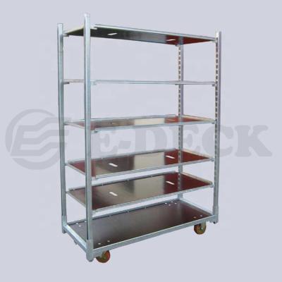 China Custom Transport / Storage Metal Garden Flower Plant Treatment Cart With Brake Wheels for sale