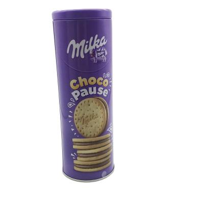 China Food Grade Empty Cylindrical Cookie Metal Food Customized Tin Can for sale