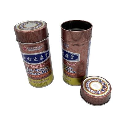 China Cylindrical Empty Metal Personal Care Aid Band Tin Cans For Medicated Plaster for sale