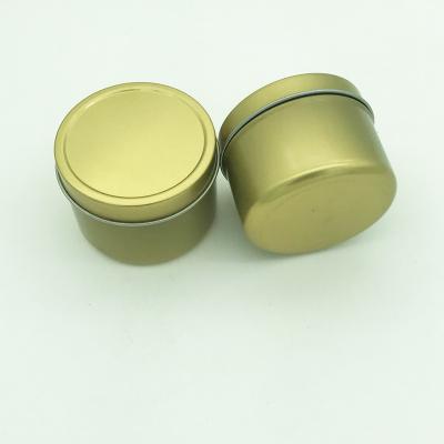 China Candle Tin 4 oz Round Gold Silver Color Tin Candle Container for sale