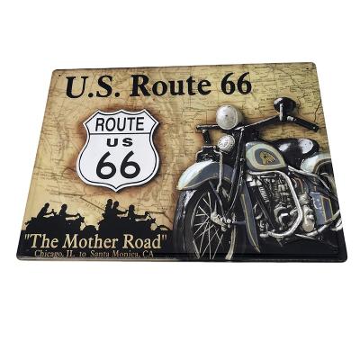 China Europe Roll Edge Rectangle Motorcycles Garage Wall Hanging Custom Embossed Decorative Tin Signs Wholesale for sale