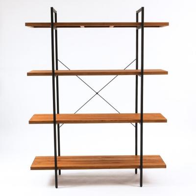 China Solid Wood Grocery Store Metal Frame Storage Shelf Wood Wall Shelves Wooden Book Shelves for sale