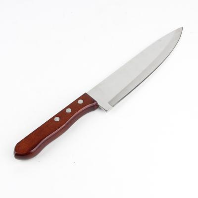 China Cheap Stocked Price Stainless Steel Chef's Knife Hammered Forged Chinese Kitchen Knife With Ergonomic Wooden Handle For Home And Restaurant for sale