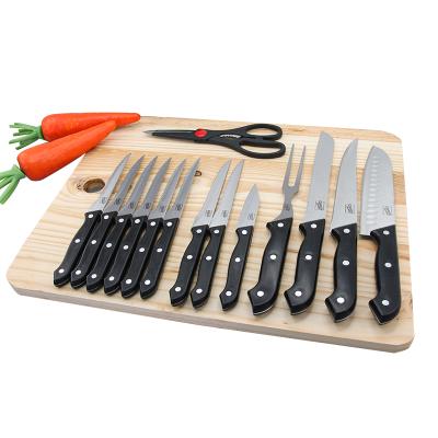 China Disposable Newest High Quality 14 PCS Stainless Steel Cutlery Kitchen Knife Set With ABS Handle for sale