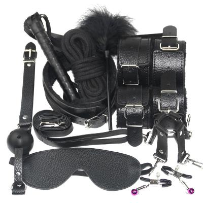 China 10PCS PU Leather Fetish Kits Push Restraints Bondage Plush Leather Alternative Sexy Flirting Toys Tied BDSM Japanese Bondage Costume Adult Sex for sale