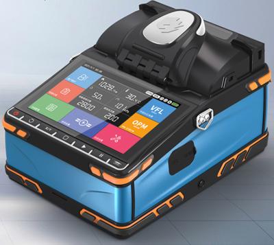 China Multi-Language FTTX 6 Engine Signal Fire Splicer Fiber Optic Splicer With VFL Power Meter All In One Splicing Machine for sale