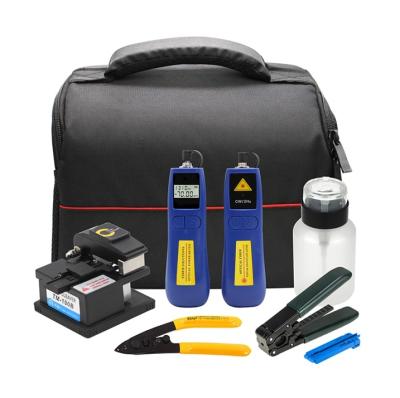 China FTTx FTTH fiber optic tool kits with fiber cleaver /Optical power meter/video laser source for sale