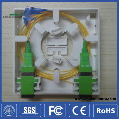 China FTTH FTTB FTTX Network FTTH Wall Outlet, Fiber Optic FTTH SC 2 Port Fiber Optic Rack Box for sale