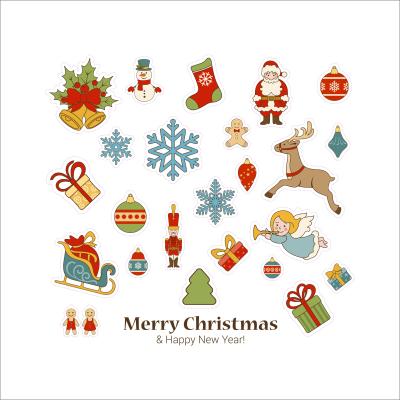 China Adhesive Window Sticker Christmas Christmas Gifts Decoration Art Stickers Paper Label for sale