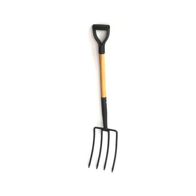 China All kinds of heavy duty style border fork for women shovel fork farm D-handle wooden handle border gardening steel digging fork for sale