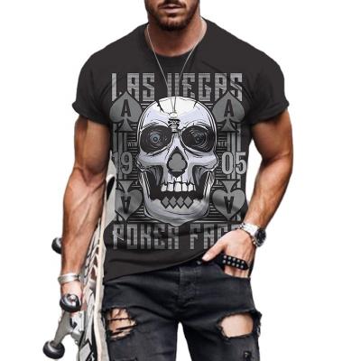 China Anti-wrinkle Summer Plus Size Men's Short Sleeve T-Shirt 3D Printing Skull Pattern Men's Short Sleeve T-Shirt Round Neck Casual T-shirt for sale