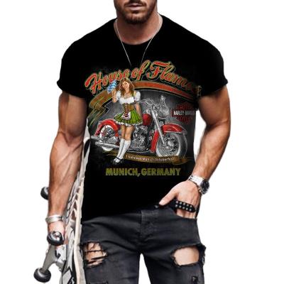 China Anti-wrinkle summer plus size men's short sleeve t-shirt 3D printing trend custom men's pattern short sleeve t-shirt round neck t-shirt for sale