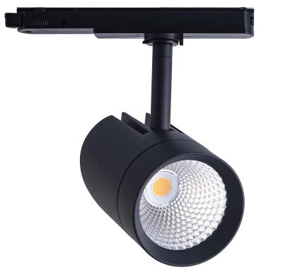 China Modern Integrated 30w 3 Phase 3000k-6000k Adjustable Flicker Free COB CCT Led Spot Track Light for sale