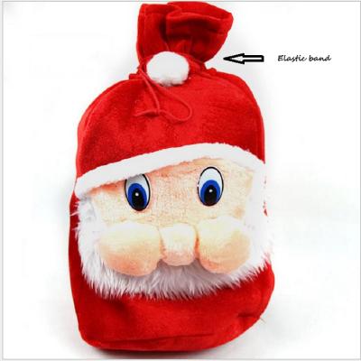 China Non Woven Velvet Cartoon Santa Christmas Bag For Packing Gift Event Party Decoration Customized Design for sale