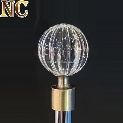 China Eco-friendly Cheap Hot Sell Fancy Classic Decorative Crystal Ball Finials Curtain Rod Finials For Bedroom for sale