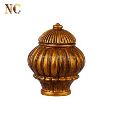 China Eco-friendly good quality modern decoration poly resin window curtain pole finials factory made for sale