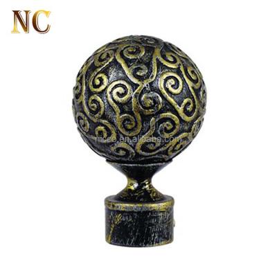 China New Design Eco - Friendly Decorative Modern Curtain Accessories Poly Resin Finial Curtain Finials for sale