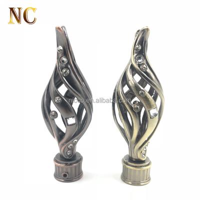 China Eco - Friendly Modern Antique Brass Curtain Rod Finials In Wholesale Price 25mm for sale