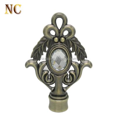 China Eco - Friendly Crystal Glass Curtain Finials For Curtain Rods for sale