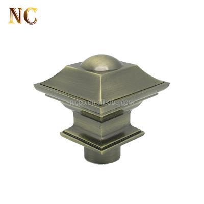 China Eco - Friendly Decorative Wrought Square Iron Curtain Rod Finials 19mm for sale