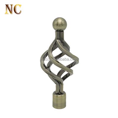 China Eco-friendly manufacture 16mm professional cheap curtain accessories decorative curtain finials for sale