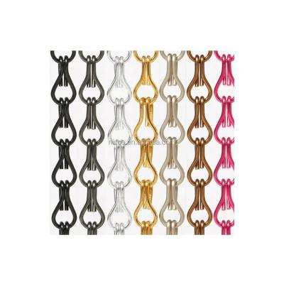 China Modern Design Durable High Quality Aluminum Door Chain Link Fly Screens Curtain Link Hook Chain Door Fly Screen Curtain for sale