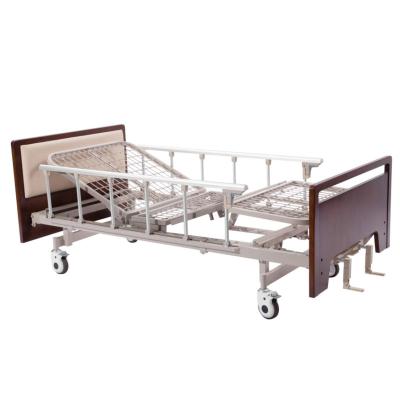 China Metal Function ABS Manual Hospital Bed 2 2 Crank Nursing Medical Bed for sale