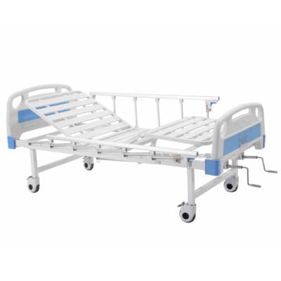 China Metal Medical Equipment Hospital Furniture 2 Functions Manual Hospital Bed for sale