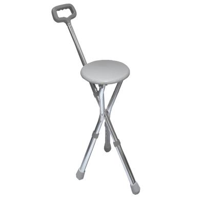 China Portable Aluminum Adjustable Chair Seat Cane Walking Stick Stool for sale