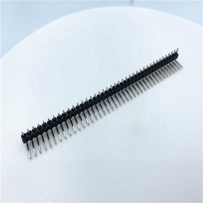 China PCB 2.54mm pin 1*40P header single row r/a gold plated stock type for sale