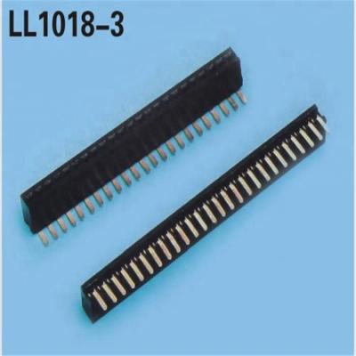 China Female Terminal Stackable Single Row PCB Connector Female Header 1.27mm R/A H=2/3.4/4.3 for sale