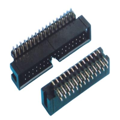 China Right Angle PCB Box Header Pitch 2.54mm Add Plastic for sale