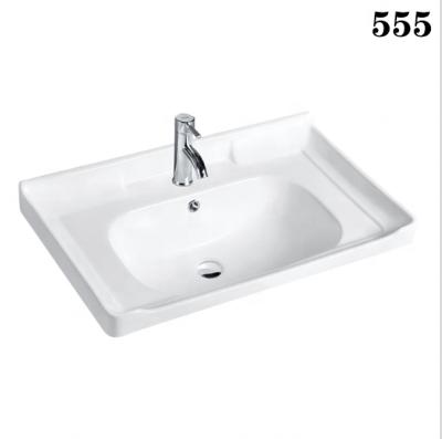 China Modern 90 Cm Left Basin Design High Quality Rectangular Slim Edge Ceramic Wash Basin for sale