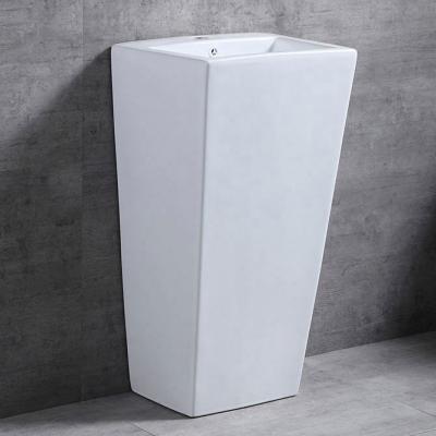 China Wholesale Cheap Modern Easy Clean Pedestal Freestanding Sink Ceramic Basin With Antique Vertical for sale