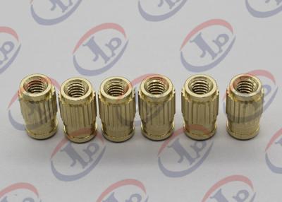 China Small Machine Parts Plastic Insert Parts Brass Nuts With Blind Via Hole for sale