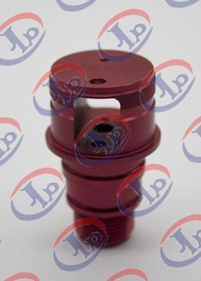 China Red Anoding Precision Turned Components / Aluminium Turned Parts Threaded Connections for sale