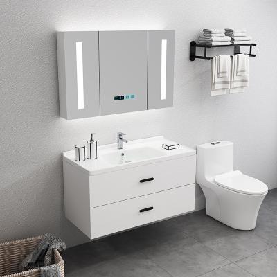 China Environmental Friendly Modern Bathroom Vanity Sink Bathroom Cabinet Single Room Lavatory High End Cabinet for sale