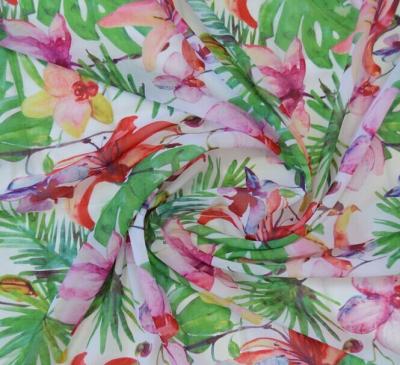 China Polyester 75D chiffon printed fabric for dress, garment, width 57