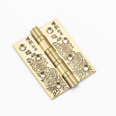 China Decorative 201 Ball Bearing GUIDE Cabinet Stainless Steel Door Hinge Gold Color For Furniture Fittings With Screws for sale