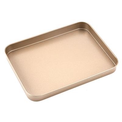 China Non-Stick Baking Tray Cake Pan Carbon Steel Champagne Gold Cannel Viable Custom Mold Bakeware for sale