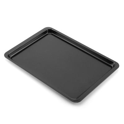 China Black Carbon Steel Bakeware Bread Pizza Nonstick Baking Pan Tray Rectangle Shape Cake Pan Viable Custom Cake Pan for sale