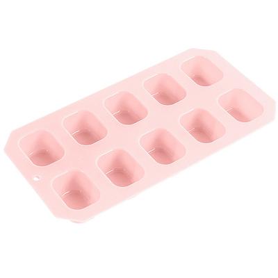 China 10 Cavity Hot Selling Ice Cube Tray Ice Ball Maker Mini Viable Non-stick Plastic Square Ice Cream Mold for sale