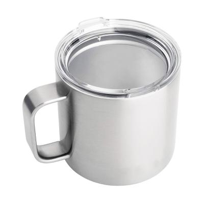 China Sustainable 14oz Stainless Steel Travel Tumbler Coffee Mug With Handle for sale