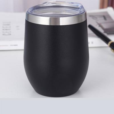 China Viable Premium Quality Matte Black Stemless Metal Wine Cup Thermo Tumbler Glasses for sale