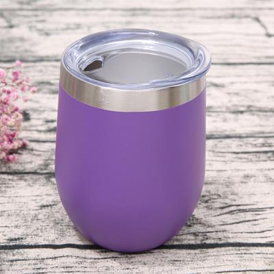 China Sustainable 12Oz Wine Stainless Steel Wine Glass Double Wall Stemless Thermal Wine Mug for sale