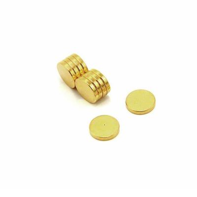 China Industrial Magnet 4mm Diameter X 1.5mm Thick Gold Plated Therapy Magnets With Dimple On North Face for sale