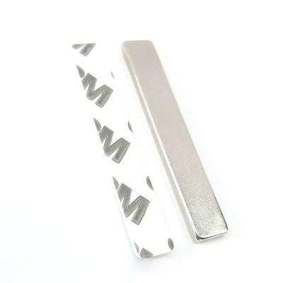 China Industrial Magnet 50 x 10 x 2mm Adhesive Neodymium N42 Magnet 5.5kg Thick Pull for sale