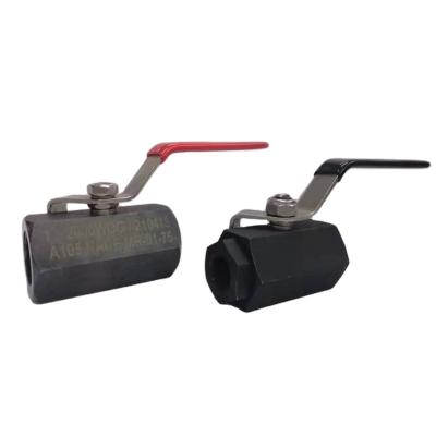 China Industrial 2000WOG 1PC Reduce Carbon Steel Hexagon Port Type A105 Threaded Ball Valve for sale