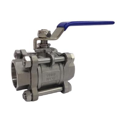 China 304/316 Stainless Steel Industrial Port Socket 3pc Full Welding Ball Valve 304/316 for sale