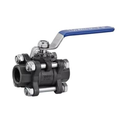 China Carbon Steel 3PC 1000WOG Industrial Ball Valve , BSP/BSPT/NPT Thread Ball Valve for sale